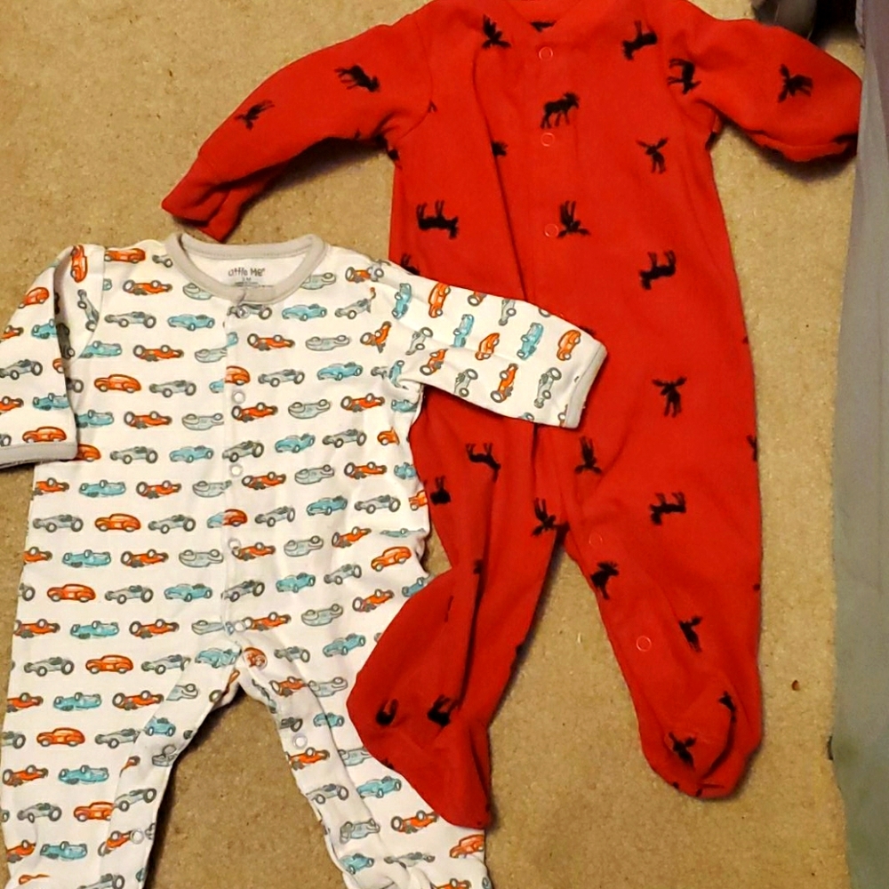 3 months button down baby sleepers